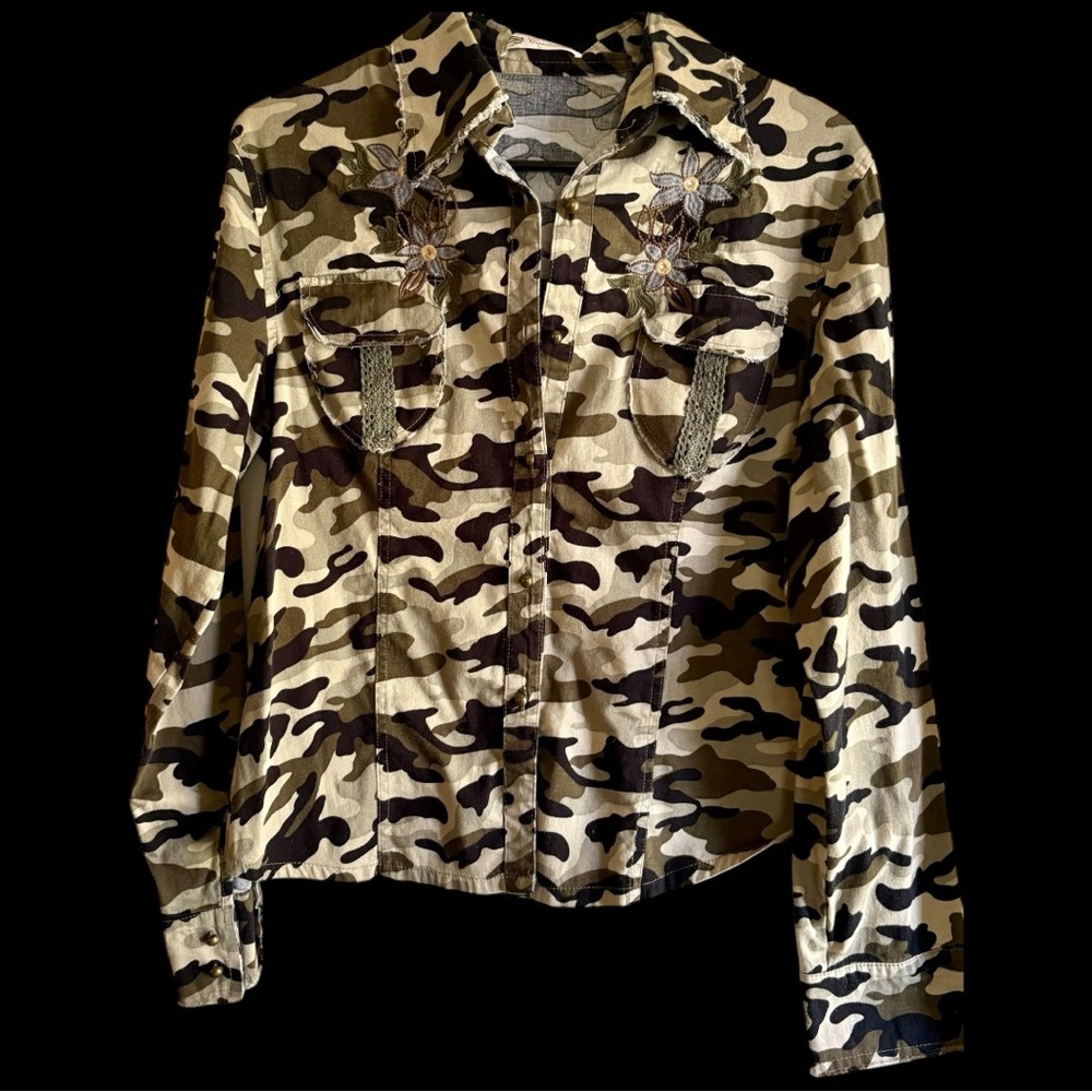 Camouflage Button-Up Shirt